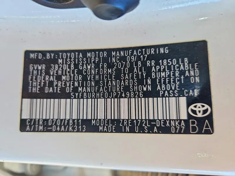 2018 TOYOTA COROLLA LE  