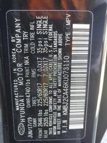 2019 HYUNDAI TUCSON SE  