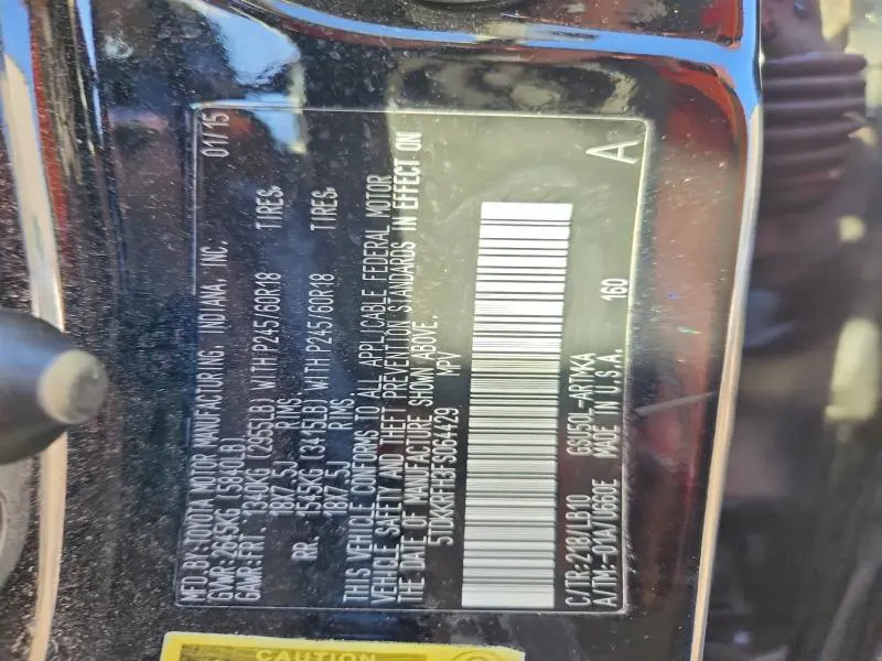 2015 TOYOTA HIGHLANDER XLE  