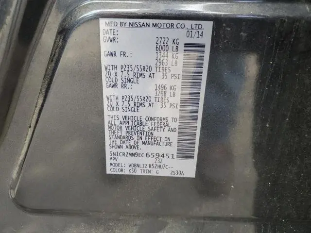 2014 NISSAN PATHFINDER SV HYBRID  