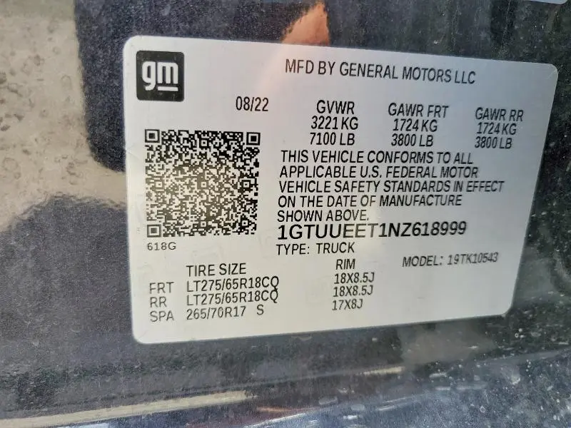 2022 GMC SIERRA K1500 AT4  