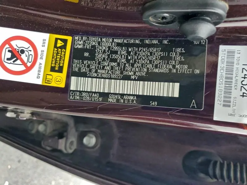 2013 TOYOTA HIGHLANDER BASE  