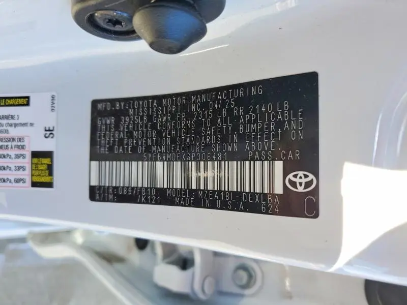 2025 TOYOTA COROLLA LE  