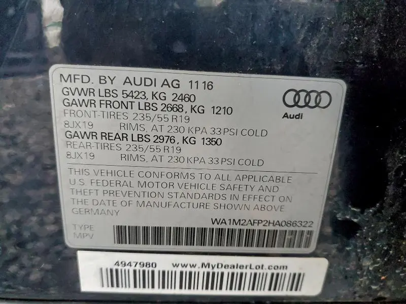 2017 AUDI Q5 PREMIUM PLUS  