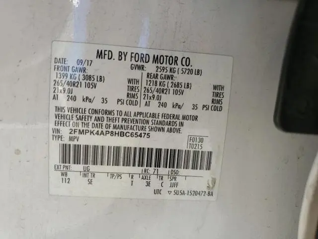 2017 FORD EDGE SPORT  