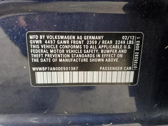 2013 VOLKSWAGEN CC SPORT  