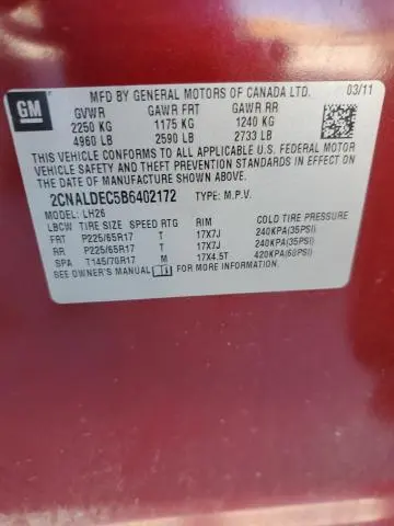 2011 CHEVROLET EQUINOX LT  