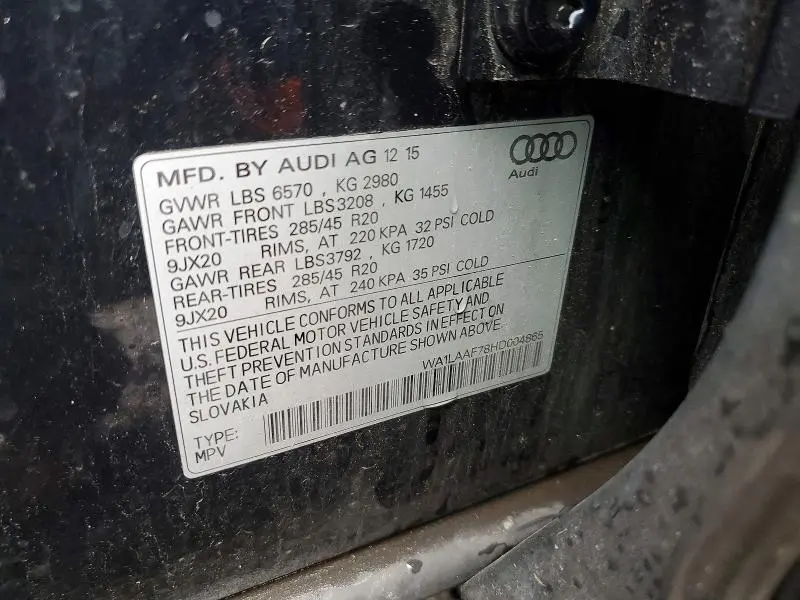 2017 AUDI Q7 PREMIUM PLUS  