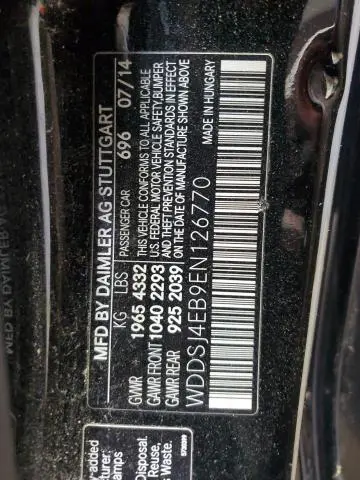 2014 MERCEDES-BENZ CLA 250
