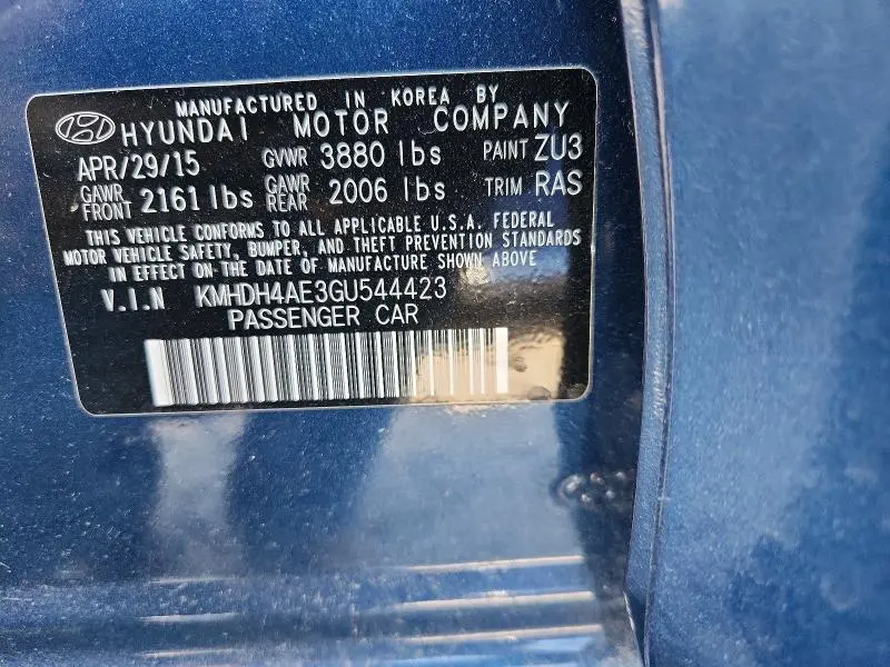 2016 HYUNDAI ELANTRA SE  