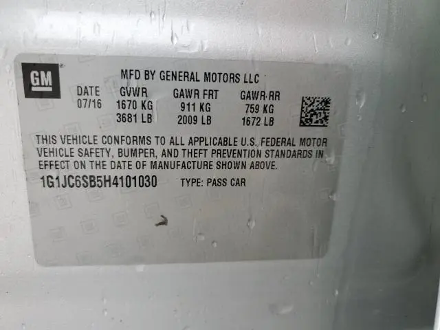 2017 CHEVROLET SONIC LT  