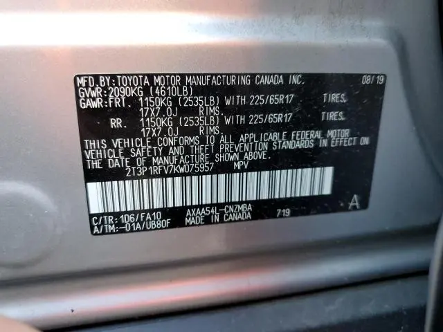 2019 TOYOTA RAV4 XLE