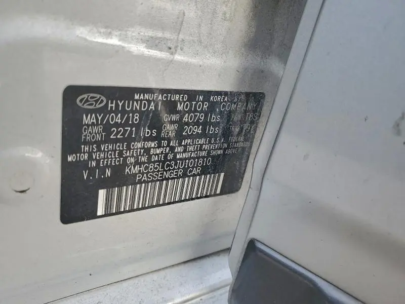 2018 HYUNDAI IONIQ LIMITED  