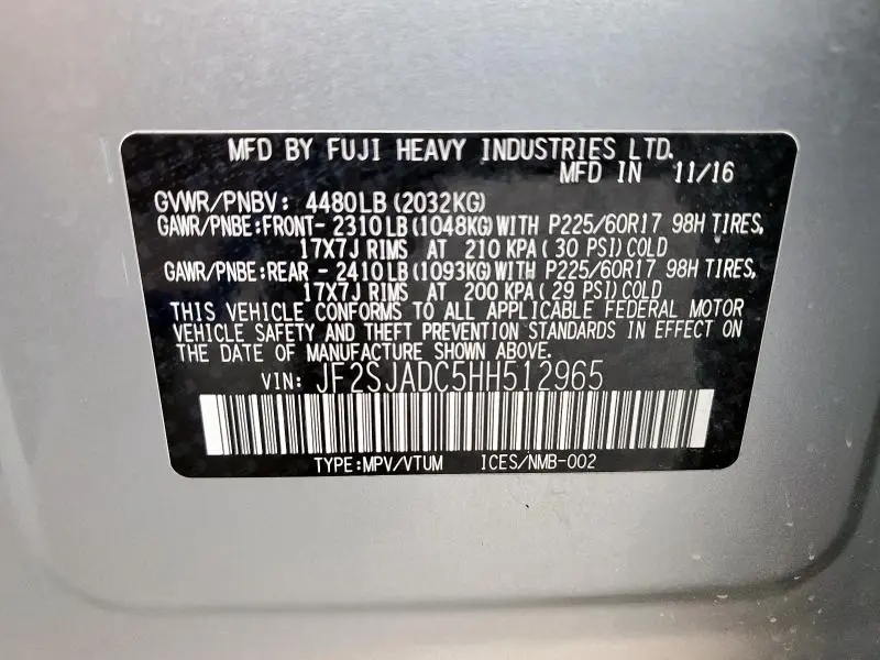 2017 SUBARU FORESTER 2.5I PREMIUM  