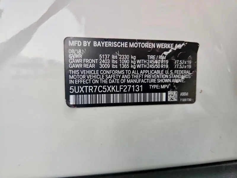 2019 BMW X3 SDRIVE30I  