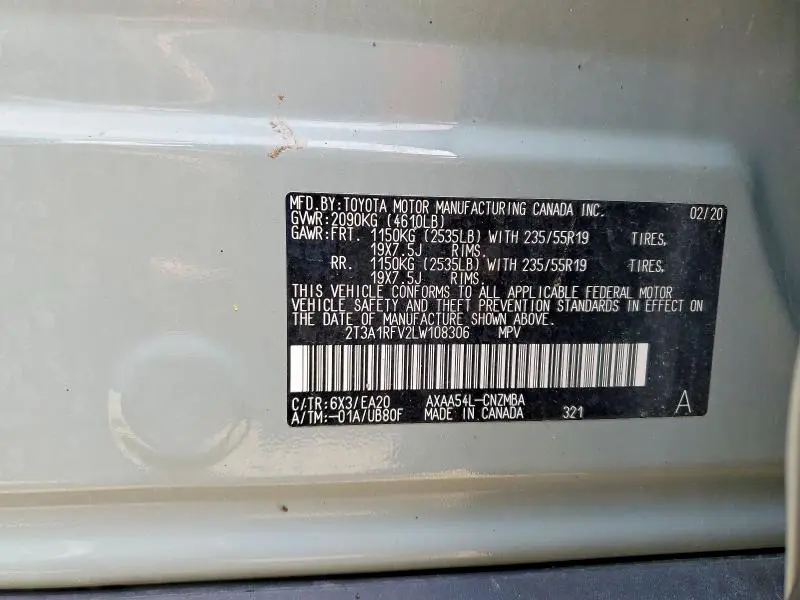2020 TOYOTA RAV4 XLE PREMIUM  
