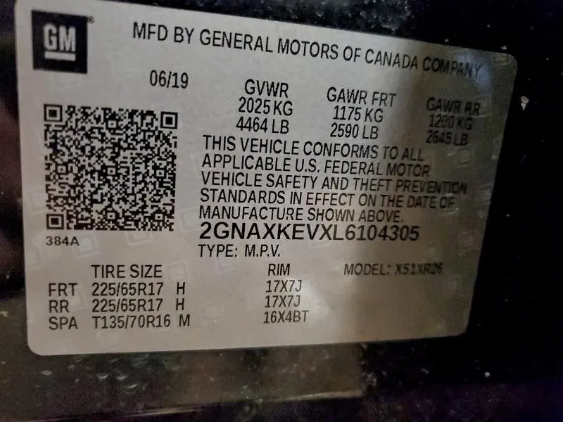 2020 CHEVROLET EQUINOX LT  