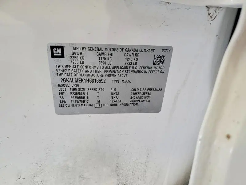 2017 GMC TERRAIN SLE  