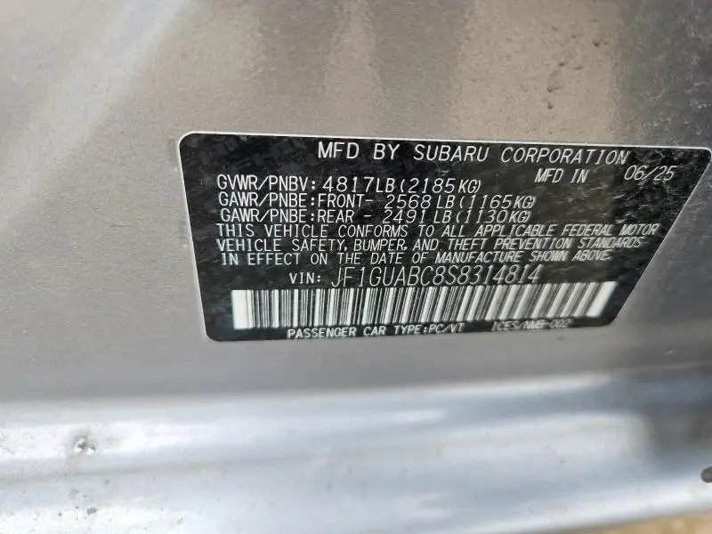 2025 SUBARU IMPREZA   