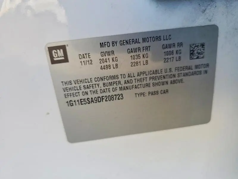 2013 CHEVROLET MALIBU 2LT  