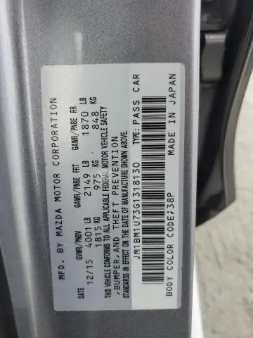 2016 MAZDA 3 SPORT  