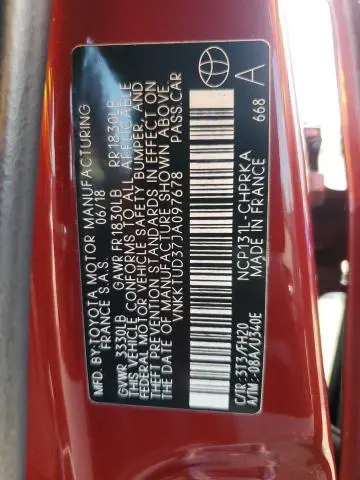 2018 TOYOTA YARIS L  