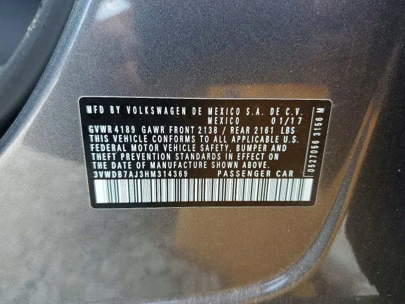 2017 VOLKSWAGEN JETTA SE  