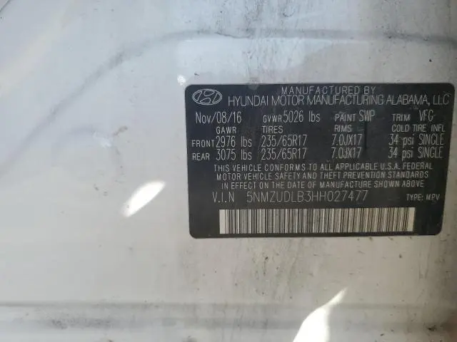 2017 HYUNDAI SANTA FE SPORT   