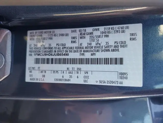 2018 FORD ESCAPE SEL  