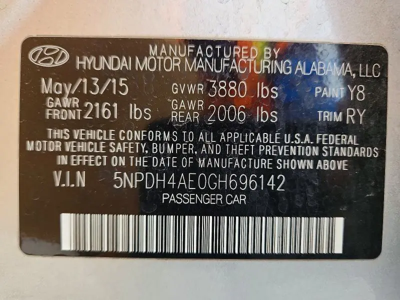 2016 HYUNDAI ELANTRA VALUE EDITION  