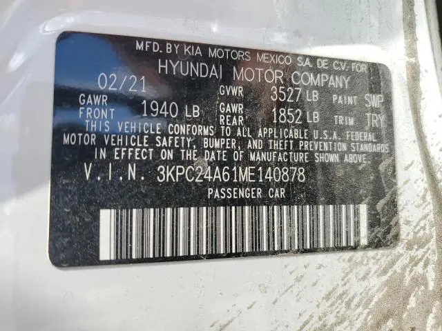 2021 HYUNDAI ACCENT SE  