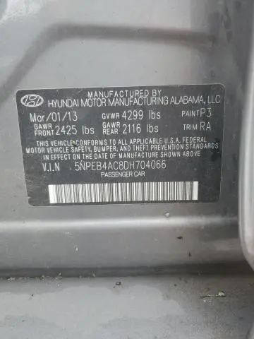 2013 HYUNDAI SONATA GLS  