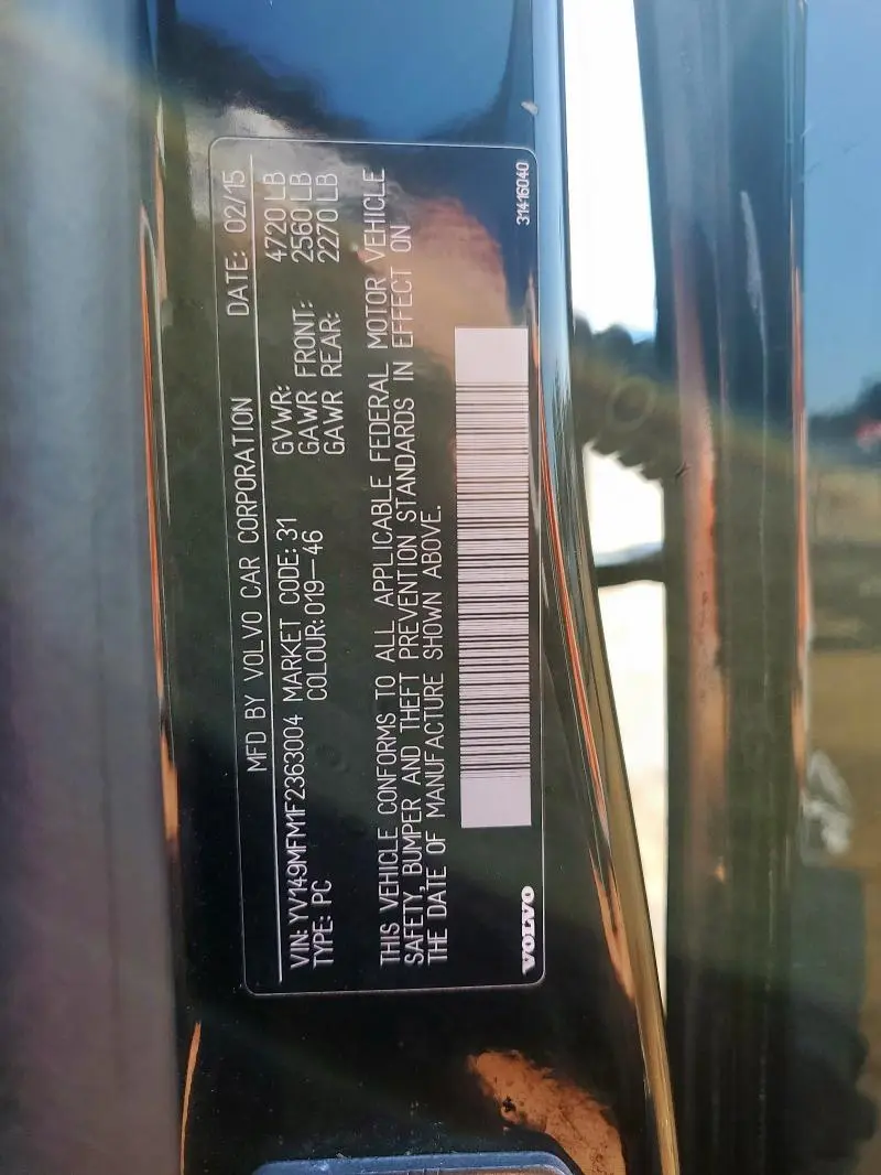 2015 VOLVO S60 PLATINUM  