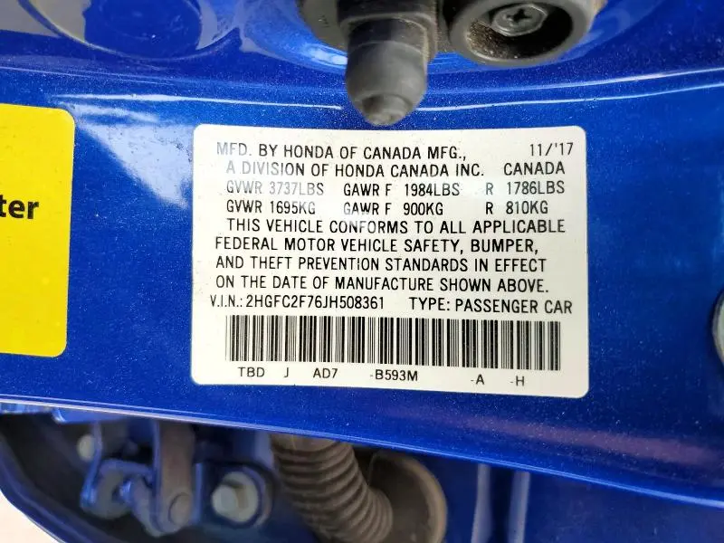 2018 HONDA CIVIC EX  