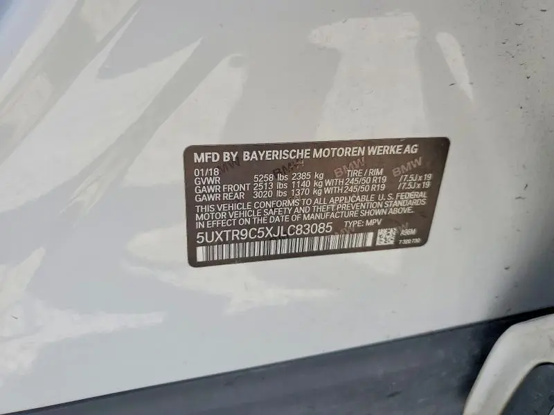 2018 BMW X3 XDRIVE30I  