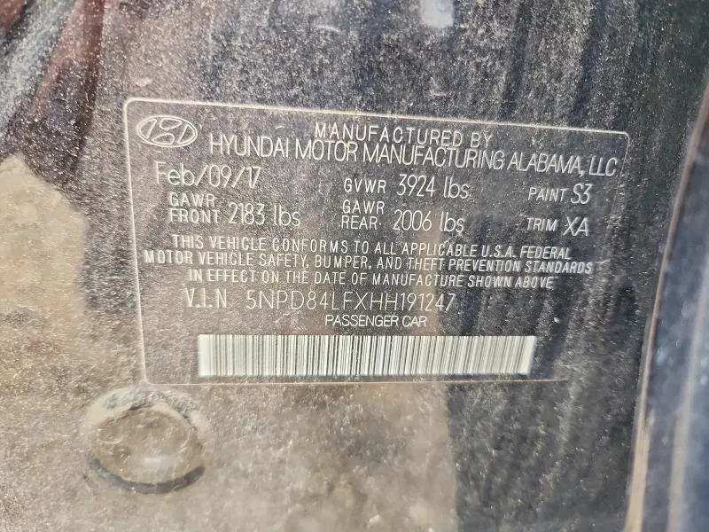 2017 HYUNDAI ELANTRA SE  