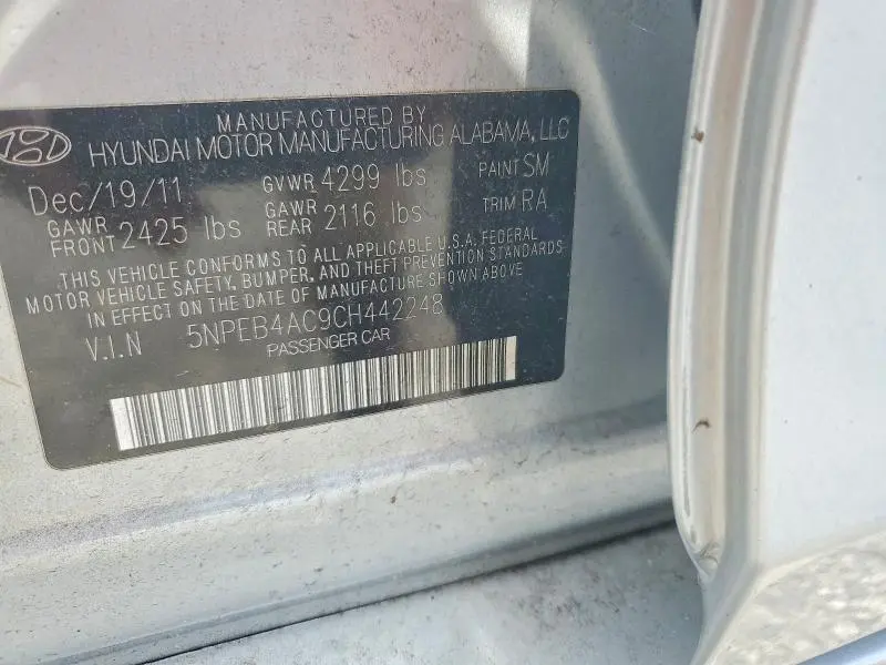 2012 HYUNDAI SONATA GLS  