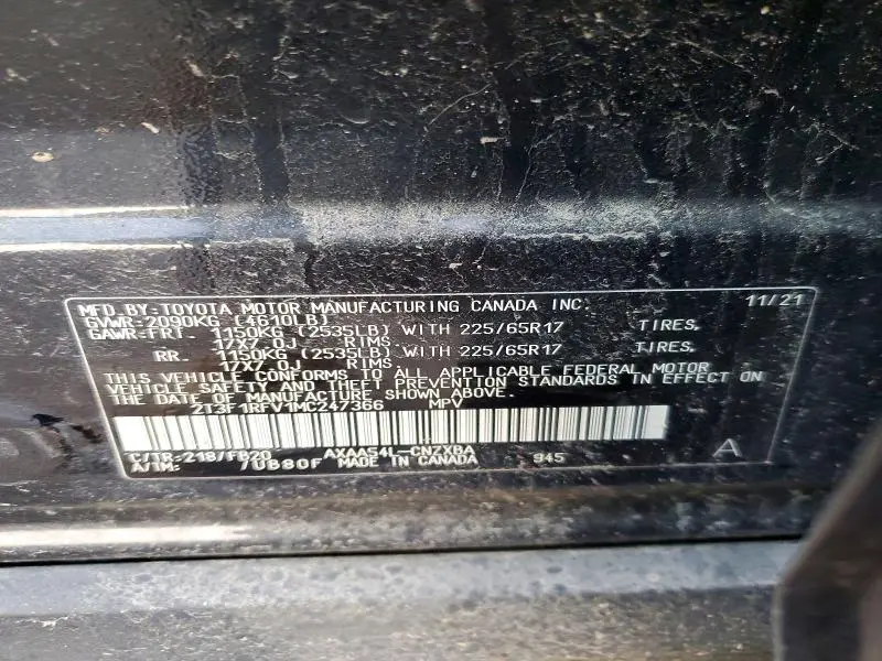 2021 TOYOTA RAV4 LE  