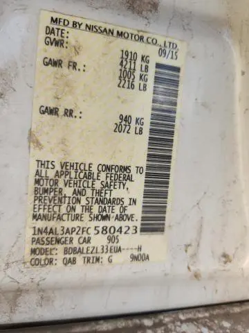 2015 NISSAN ALTIMA 2.5  