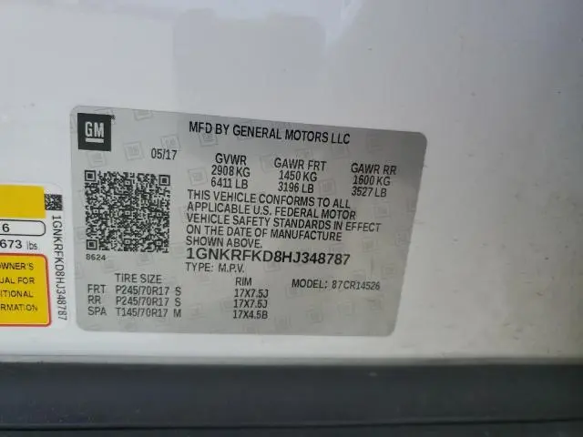 2017 CHEVROLET TRAVERSE LS  