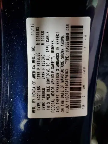 2016 HONDA ACCORD SPORT  