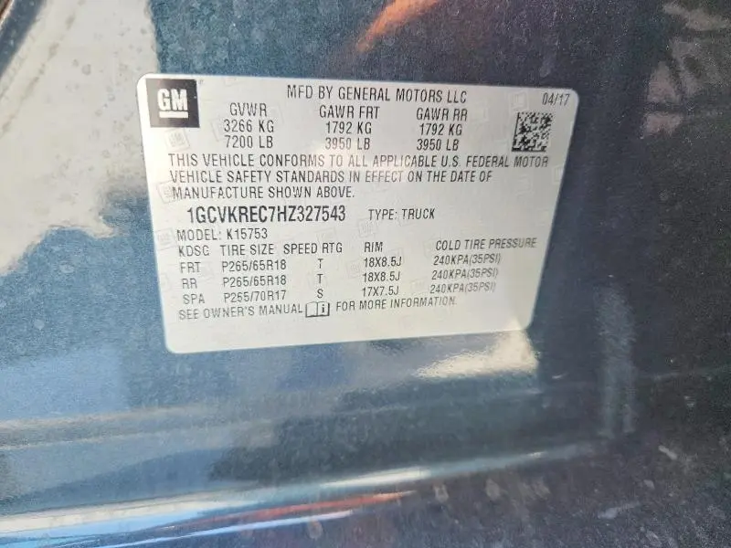 2017 CHEVROLET SILVERADO K1500 LT  