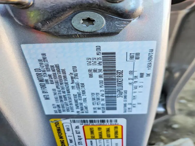 2019 FORD FUSION SE  