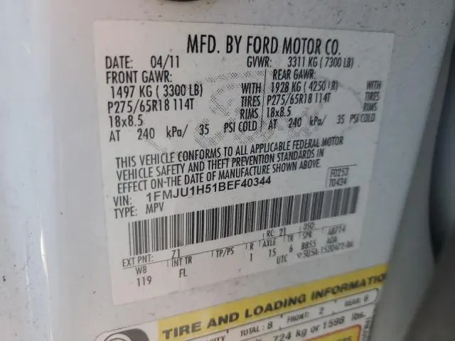 2011 FORD EXPEDITION XLT  