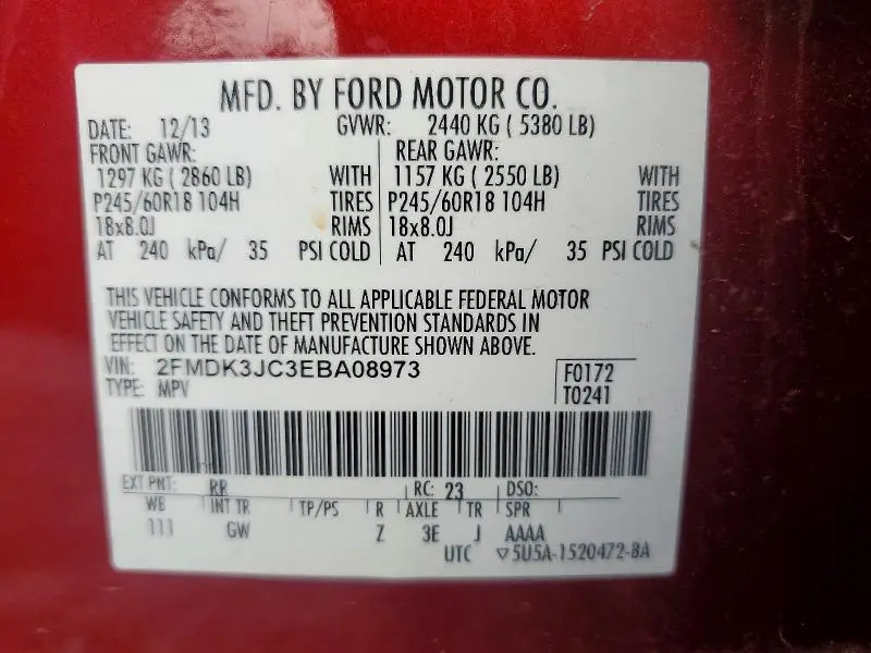 2014 FORD EDGE SEL  