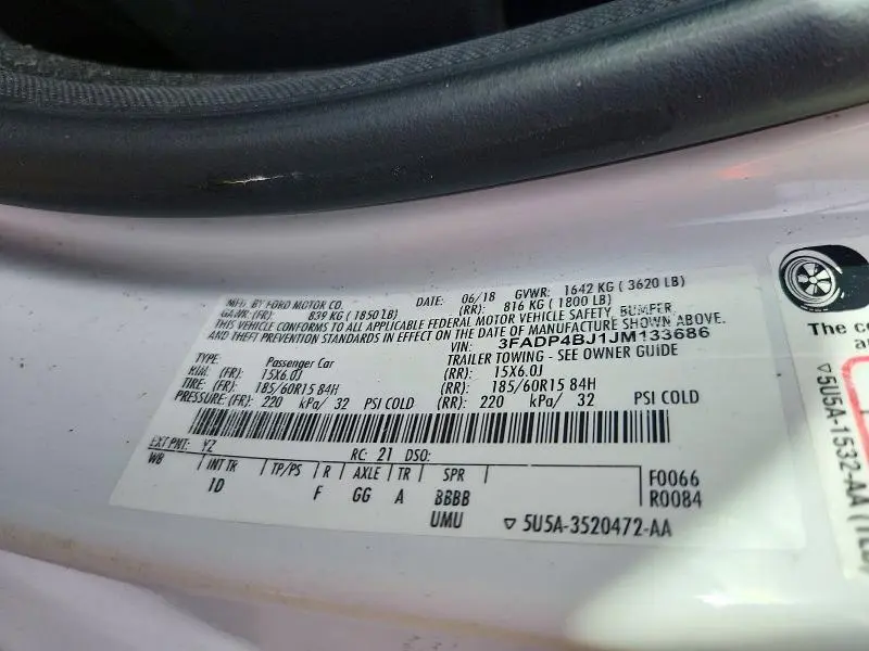 2018 FORD FIESTA SE  