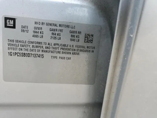 2013 CHEVROLET CRUZE LT  