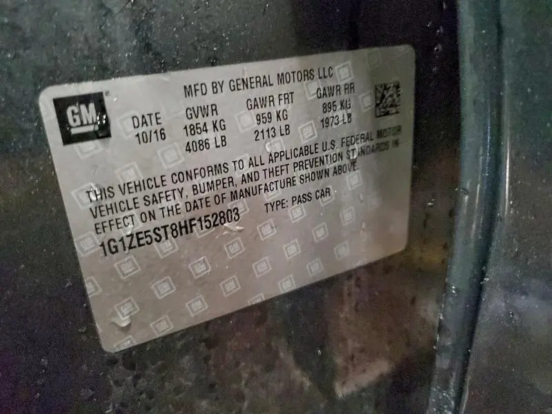 2017 CHEVROLET MALIBU LT  