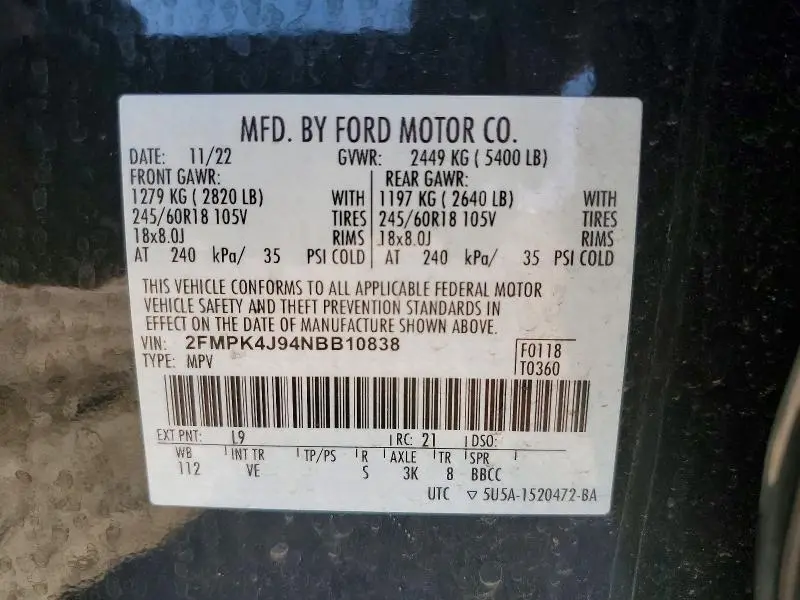 2022 FORD EDGE SEL  