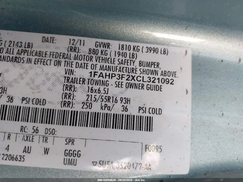 2012 FORD FOCUS SE